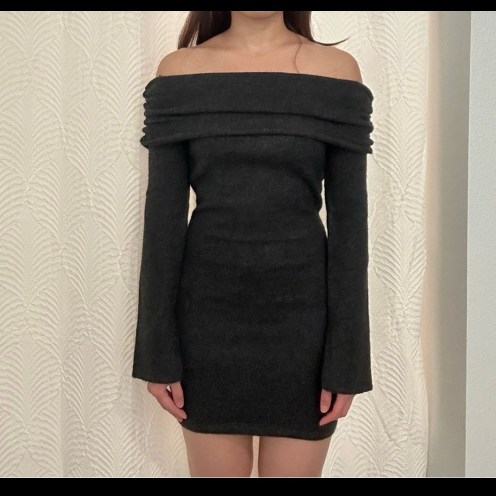 Garage off the shoulder sweater knit dress